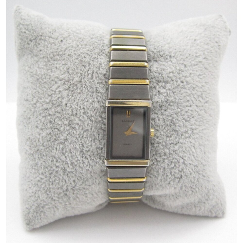 Vtg Lassale Seiko Quartz WR Analog 13mm Tank Watch (H731) "New Battery"